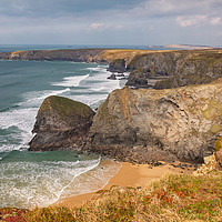 Buy canvas prints of Carnewas and Bedruthan Steps, North Cornwall by Dan Santillo