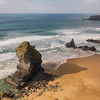 Buy canvas prints of Carnewas and Bedruthan Steps, North Cornwall by Dan Santillo