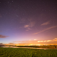 Buy canvas prints of Penclawdd at Night, Gower by Dan Santillo