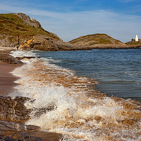 Buy canvas prints of Mumbles Lighthouse, Bracelet Bay, Wales by Dan Santillo