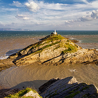 Buy canvas prints of Mumbles Lighthouse, Wales by Dan Santillo