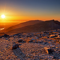 Buy canvas prints of Sunset from Glyder Fawr by Dan Santillo