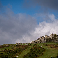 Buy canvas prints of Haytor and Clouds by Jon Rendle