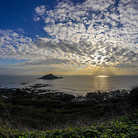 Buy canvas prints of Mewstone Sunset from Wembury Point by Jon Rendle