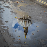 Buy canvas prints of St Paul's in a puddle by Sara Melhuish