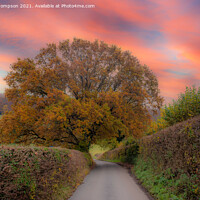 Buy canvas prints of Winter sunset outside Marlow, in Buckinghamshire by Piers Thompson