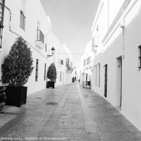 Buy canvas prints of Vejer de la frontera in Black and White by Piers Thompson