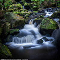 Buy canvas prints of Wyming Brook cascades by Russell Burton