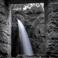 Buy canvas prints of Framed waterfall by Russell Burton
