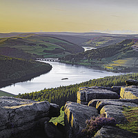 Buy canvas prints of Bamford Edge sunset by Russell Burton