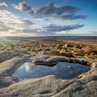 Buy canvas prints of Stanage reflections by Russell Burton