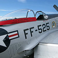Buy canvas prints of Mustang P-51 VAL-HALLA, Major General Bill Anders  by Chris Langley