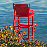 Buy canvas prints of The Lifeguard's Chair. by Chris Langley