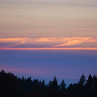 Buy canvas prints of Looking out over the Salish Sea at sunset by Chris Langley