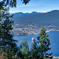 Buy canvas prints of Looking across Indian Arm to North Shore Mountains by Chris Langley