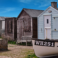 Buy canvas prints of Isle of Portland, Fishermen's Huts by Chris Langley