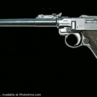 Buy canvas prints of WW1 Luger 9mm Artillery Pistol by Chris Langley