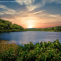 Buy canvas prints of Sunset at Shepherd Mountain Lake by Frankie Cat