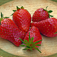 Buy canvas prints of Still Life with Strawberries by Frankie Cat