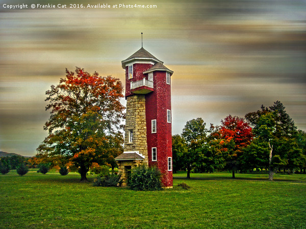 Autumn Water Tower Picture Board by Frankie Cat