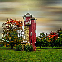 Buy canvas prints of Autumn Water Tower by Frankie Cat