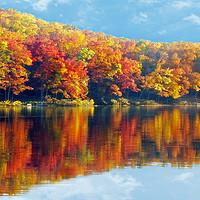 Buy canvas prints of Autumn Colors at Lake Killarney  by Frankie Cat