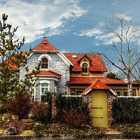 Buy canvas prints of An Interesting House by Frankie Cat