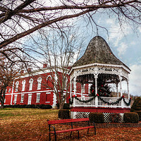 Buy canvas prints of Iron County Courthouse and Gazebo by Frankie Cat