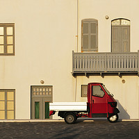 Buy canvas prints of a  three wheeler pick-up in Mandraki Nisyros Dodec by saturno dona