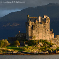 Buy canvas prints of Eilean Donan Castle at sunset by Susan Cosier