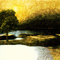 Buy canvas prints of The tree at the Silver Lake  by Dagmar Giers