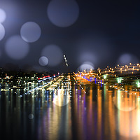 Buy canvas prints of Bonn at night on the Rhine  by Dagmar Giers