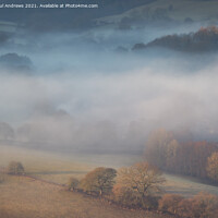 Buy canvas prints of Misty morning over Hathersage by Paul Andrews