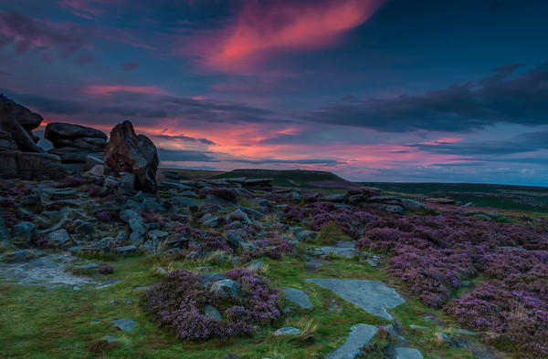 Higger Tor Sunset Picture Board by Paul Andrews