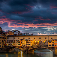 Buy canvas prints of Ponte Vecchio Sunset by Paul Andrews