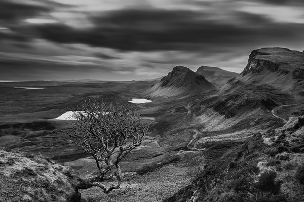 The Quiraing (Black and White) Picture Board by Paul Andrews