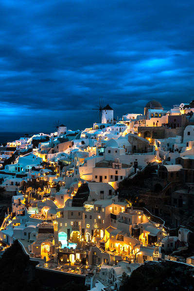 Santorini Night's Picture Board by Paul Andrews