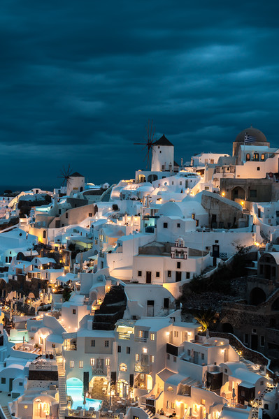Blue Oia Picture Board by Paul Andrews