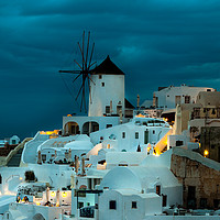 Buy canvas prints of Oia Windmills by Paul Andrews