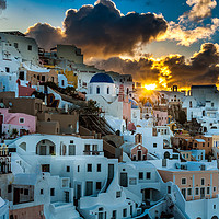 Buy canvas prints of Santorini Sunrise by Paul Andrews