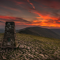 Buy canvas prints of 'Mam Tor' Fire in the Sky. by Paul Andrews