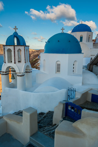 Santorini Blue domed Church  Picture Board by Paul Andrews