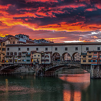 Buy canvas prints of Ponte Vecchio Sunset #3 by Paul Andrews