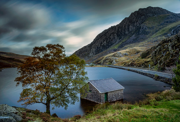 Lake Ogwen Boathouse Picture Board by Paul Andrews