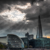 Buy canvas prints of The Shard and City Hall by Paul Andrews