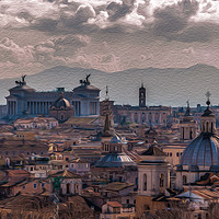 Buy canvas prints of Rome Skyline by Paul Andrews