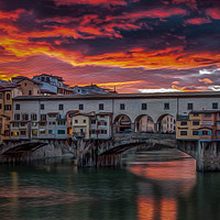 Buy canvas prints of Ponte Vecchio Sunset #2 by Paul Andrews