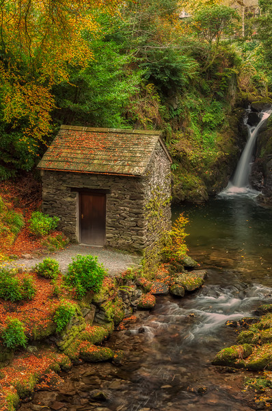 Autumn at Rydal Falls Picture Board by Paul Andrews