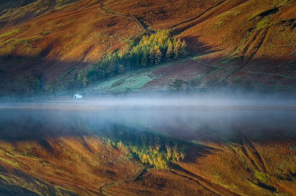  Autumn Mist Buttermere Picture Board by Paul Andrews