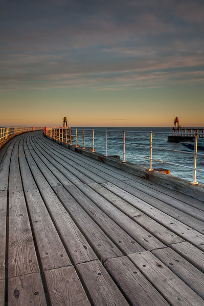 Whitby Pier Picture Board by Paul Andrews
